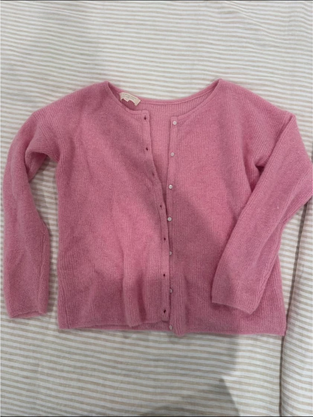 Sézane Gaspard Rose Pink Knit Button-Front Cardigan